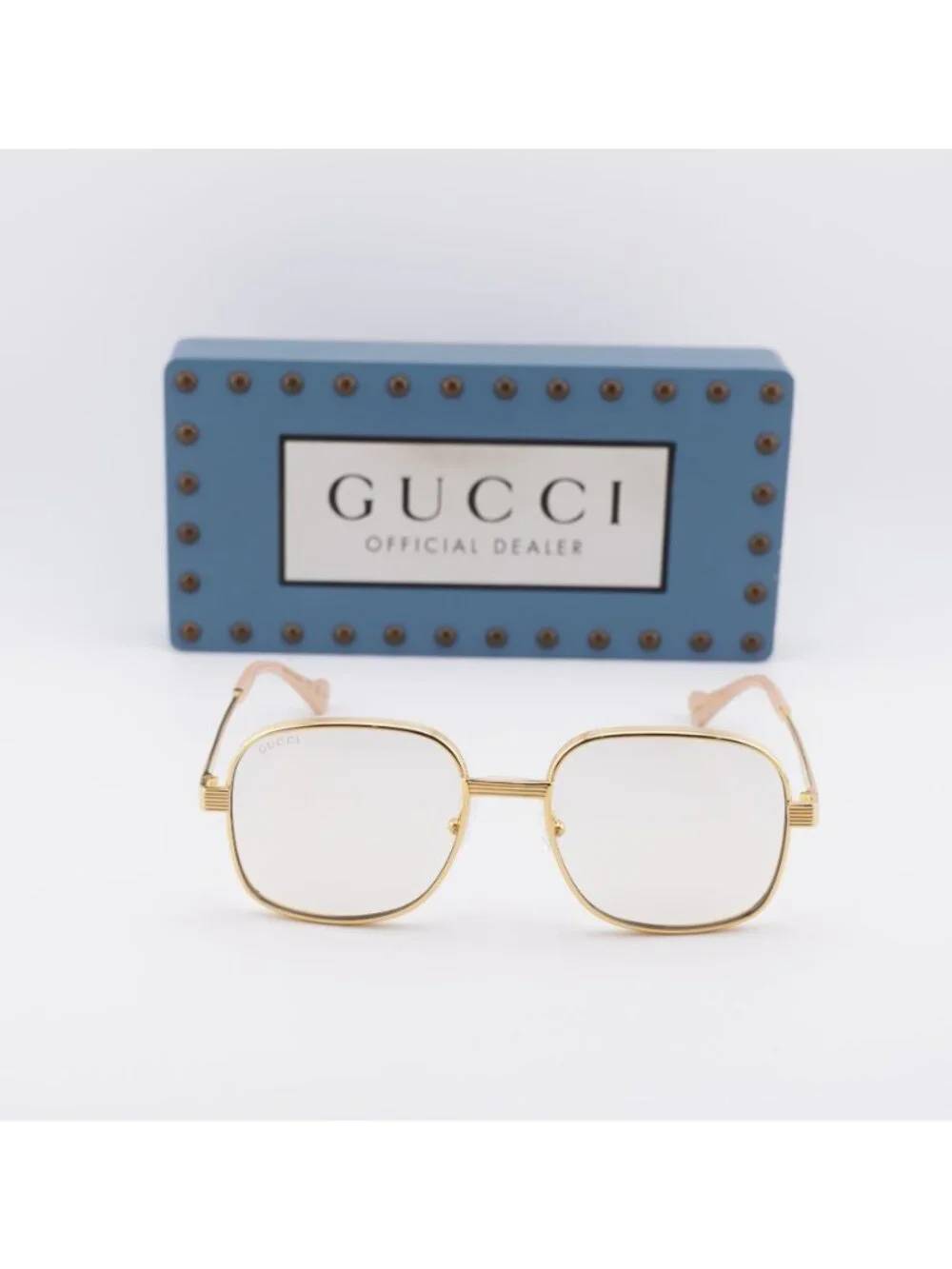 Gucci GG0788S 001 Square Sunglasses - Gold / Yellow